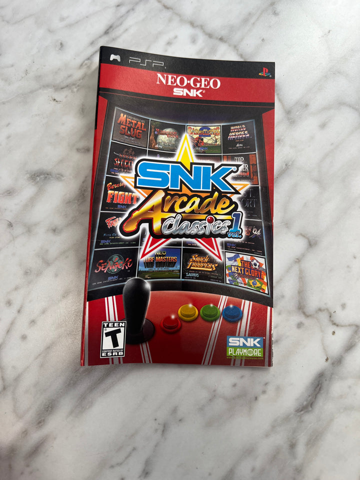 SNK Arcade Classics Vol. 1 for PSP Playstation Portable Case Art ONLY    AO101024