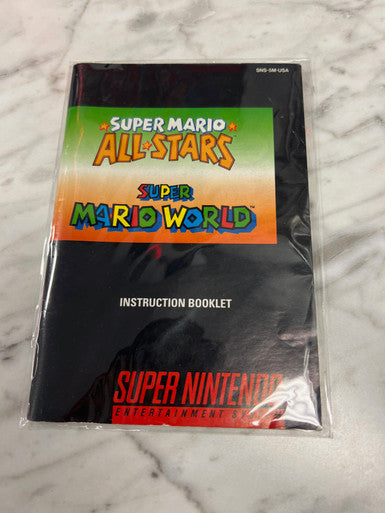 Super Mario All Stars and World SNES Super Nintendo Manual Only