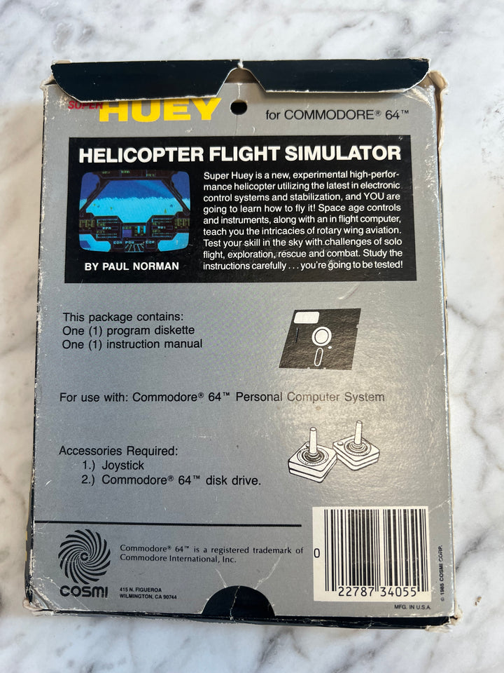 Super Huey for Commodore 64 In Box  PC73024