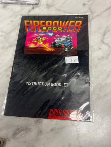 Firepower 2000 SNES Super Nintendo Manual Only