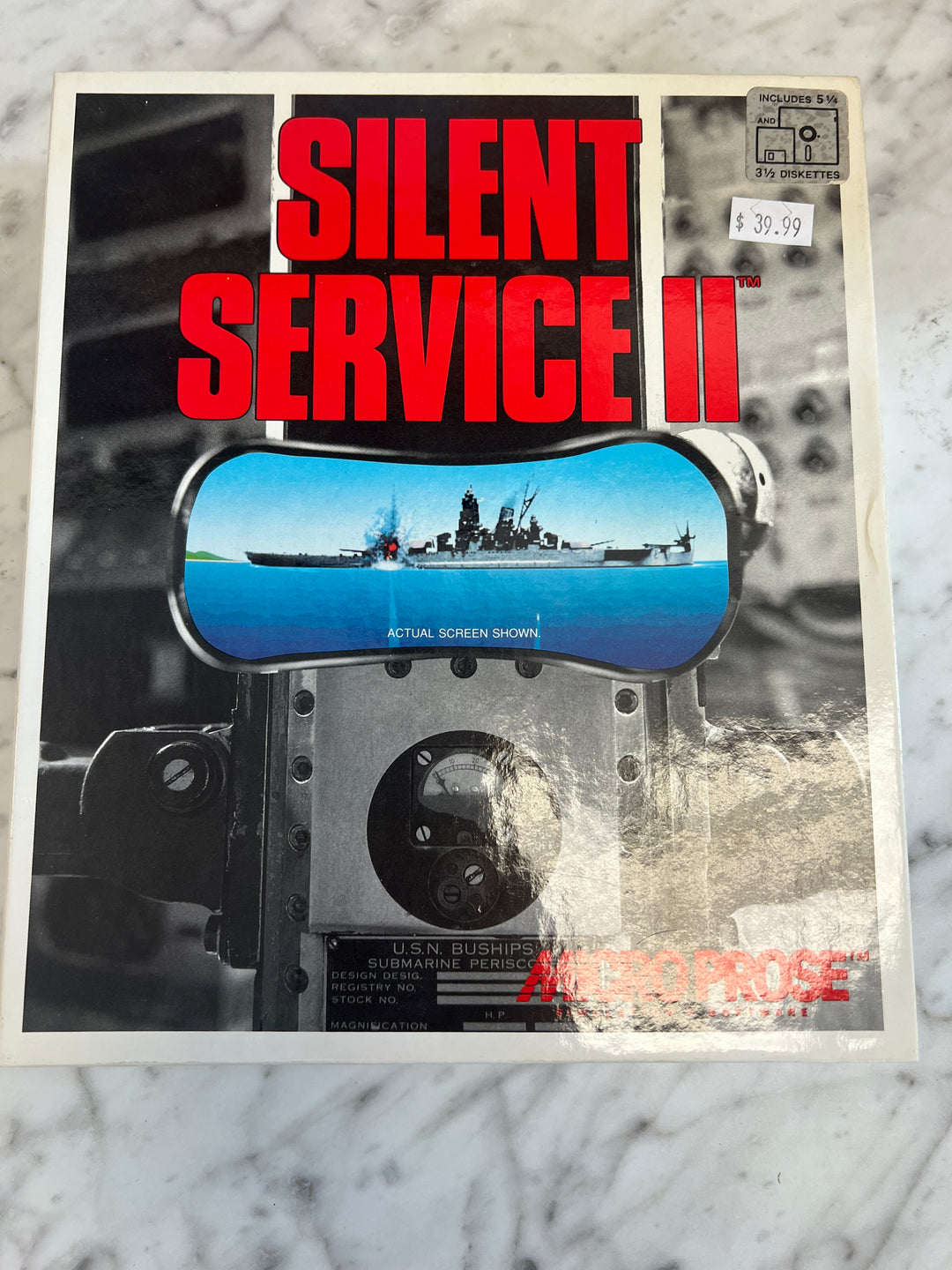 Silent Service II Microprose PC 5 1/4 3 1/2 Floppy Great box  PC73024