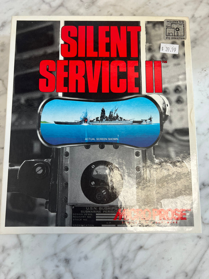 Silent Service II Microprose PC 5 1/4 3 1/2 Floppy Great box  PC73024