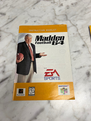Madden Football 64 Nintendo 64 Manual Only