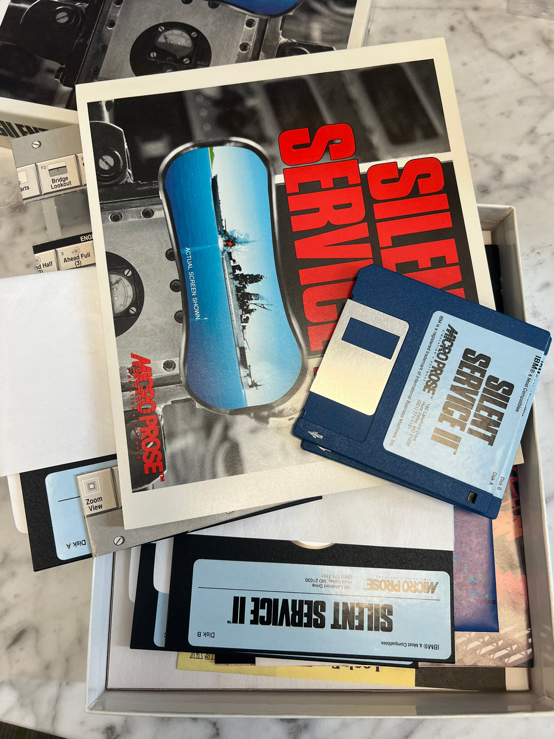 Silent Service II Microprose PC 5 1/4 3 1/2 Floppy Great box  PC73024