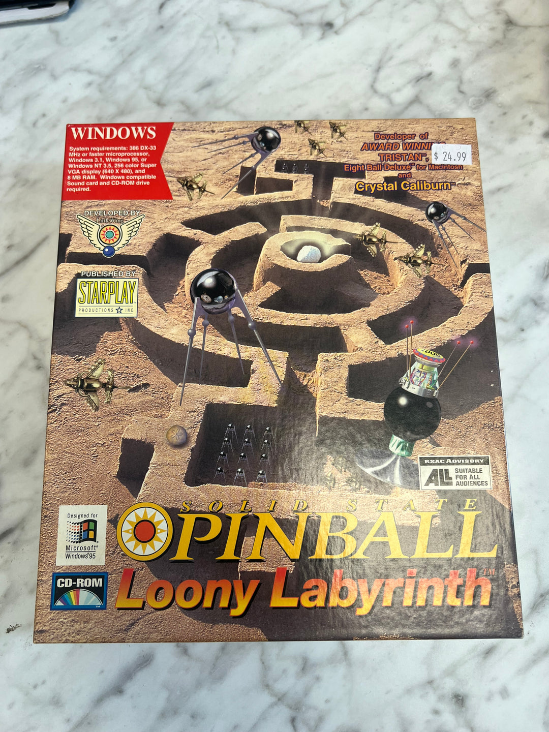 Solid State Pinball Loony Labyrinth PC CD-ROM 386   PC73024