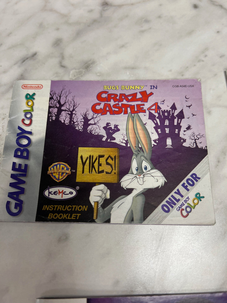 Bugs Bunny Crazy Castle 4 Game Boy Color Manual Only