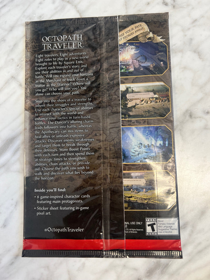 Octopath Traveler Nintendo Switch Promotional Character Card & Sticker Set NEW P12925