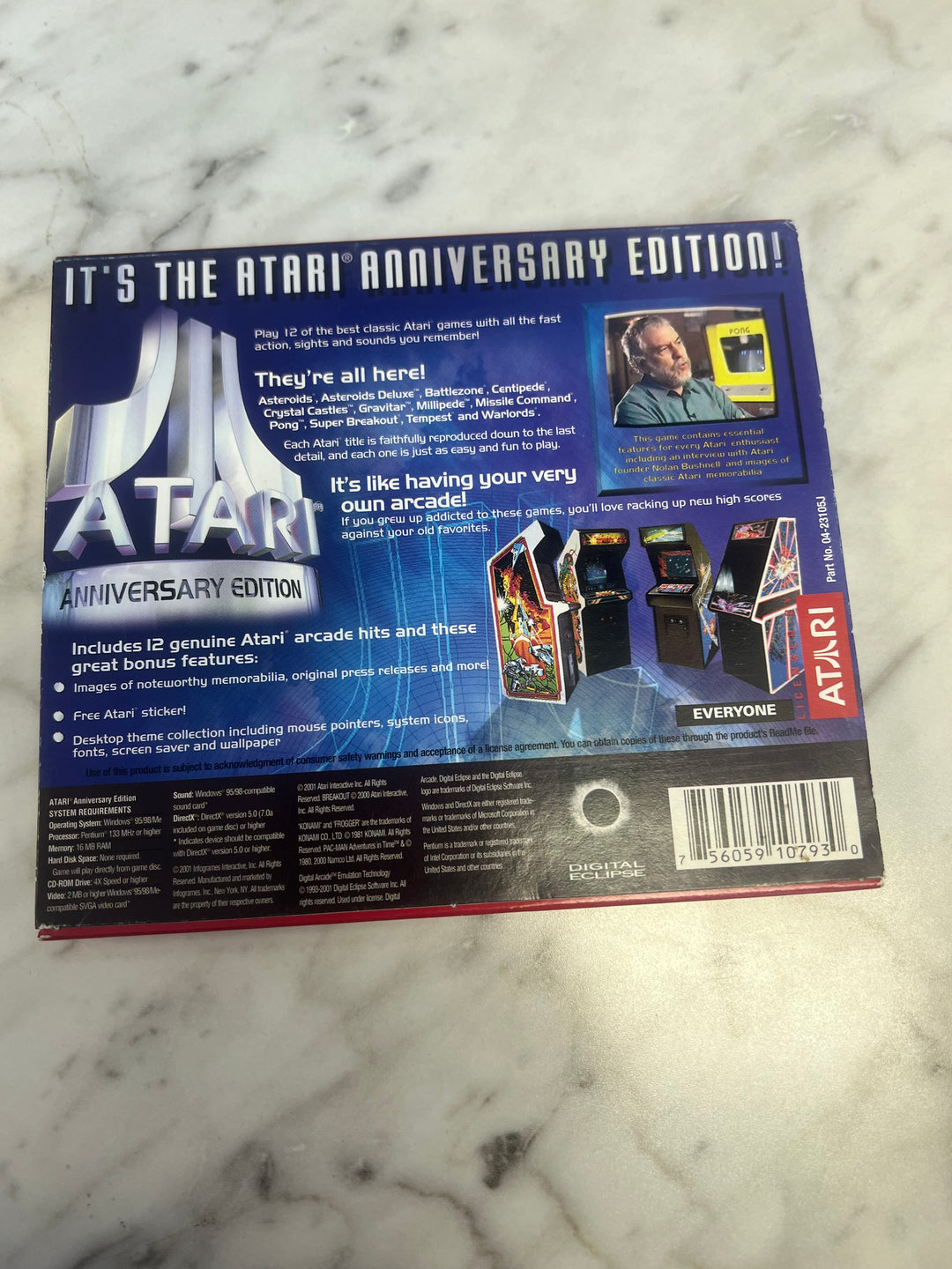 Atari Anniversary Edition Jewel Case w/ slipcover PC CD-ROM    PC73124