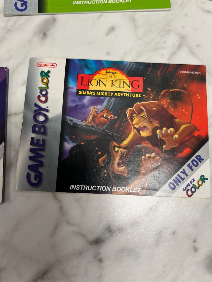 The Lion King Simba's Mighty Adventure Game Boy Color Manual only