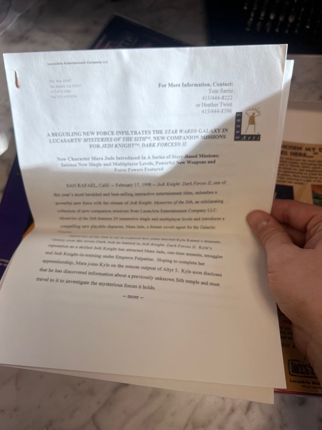 Star Wars Jedi Knight Mysteries of the Sith Windows PC CD-ROM    PC11425