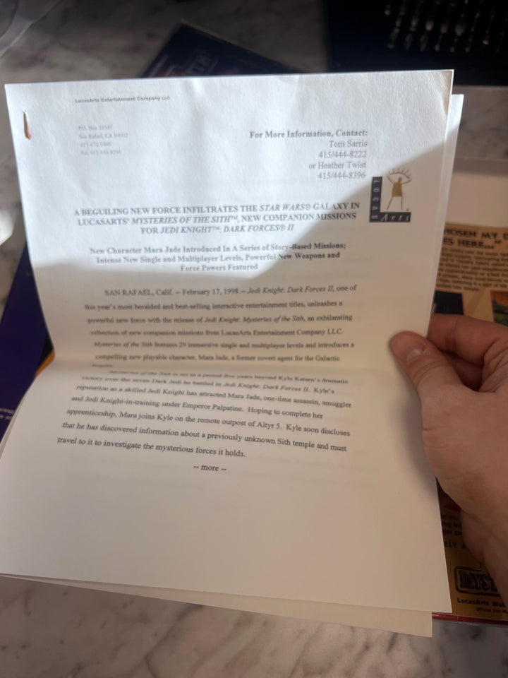 Star Wars Jedi Knight Mysteries of the Sith Windows PC CD-ROM    PC11425