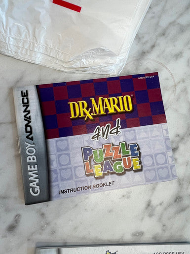 Dr. Mario and Puzzle League Gameboy Advance manual only