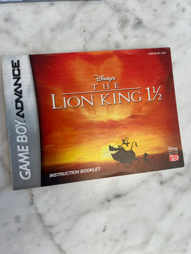 Disney's The Lion King 1 1/2 Gameboy Advance manual only