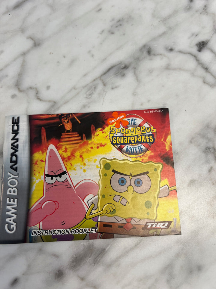 The Spongebob Squarepants Movie Gameboy Advance manual only