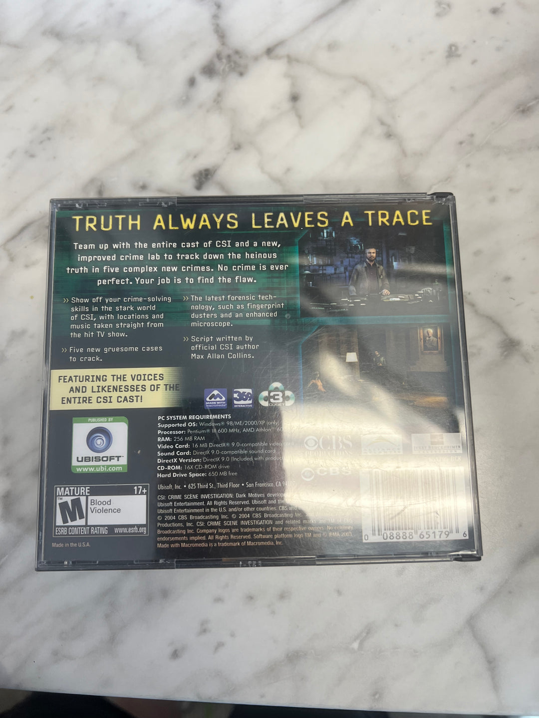 CSI Crime Scene Investigation Dark Motives Jewel Case PC CD-ROM    PC73124