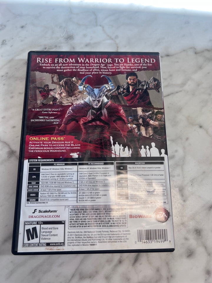 Dragon Age II Mac and Windows PC DVD-ROM PC11425