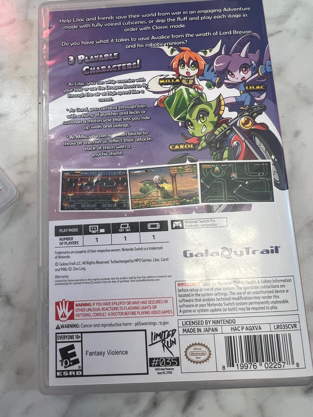 Freedom Planet - Nintendo Switch S12825