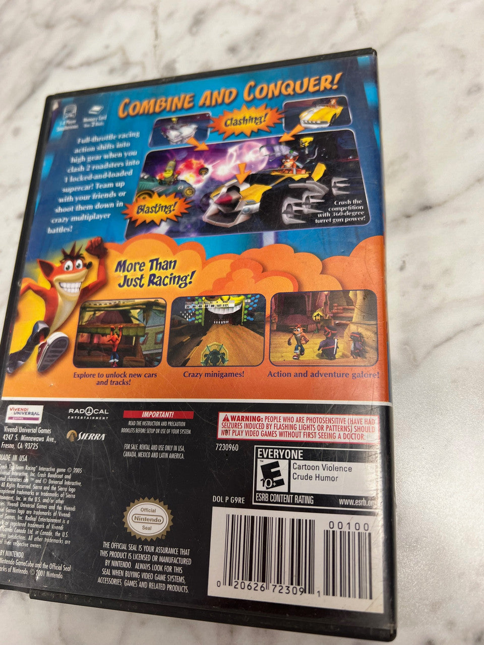 Crash Tag Team Racing Nintendo Gamecube case only