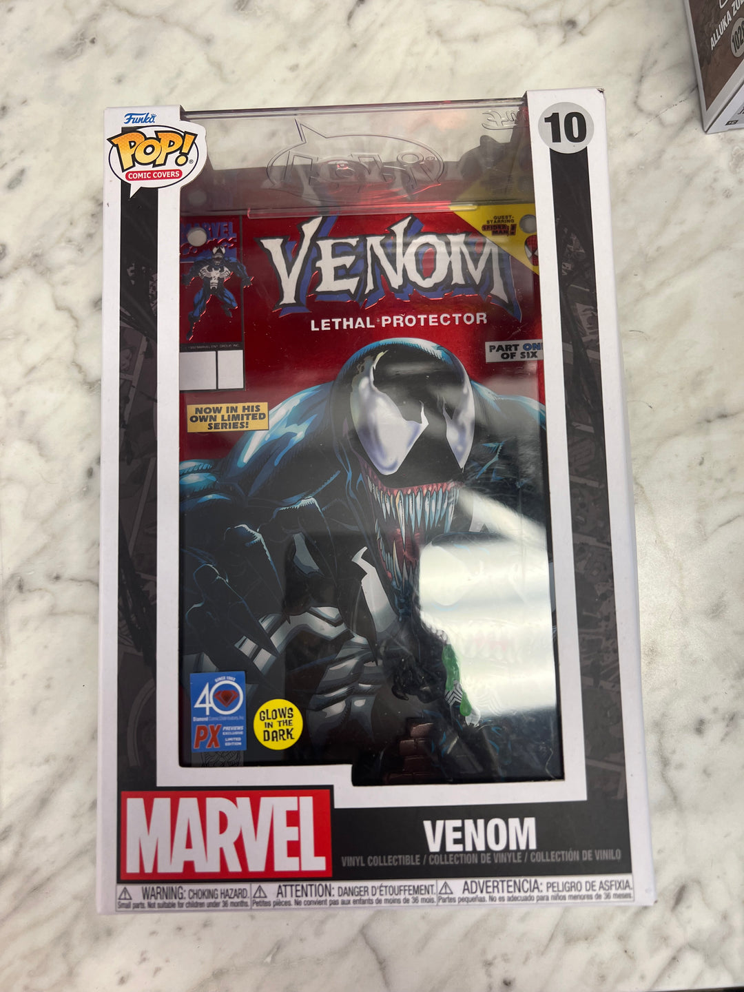 Funko Pop! Comic Book Cover with case: Marvel - Venom (Glows in the Dark)  FP101424