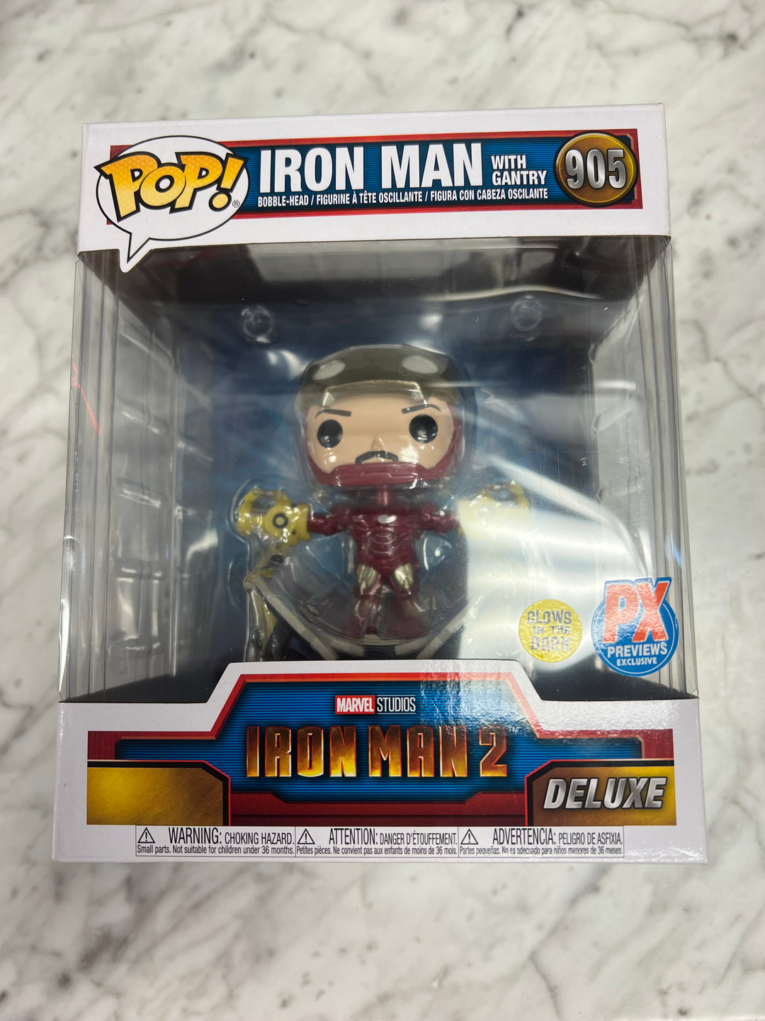 Funko Pop! Deluxe: Marvel - Iron Man with Gantry (Glows in the Dark) #905 FP101424