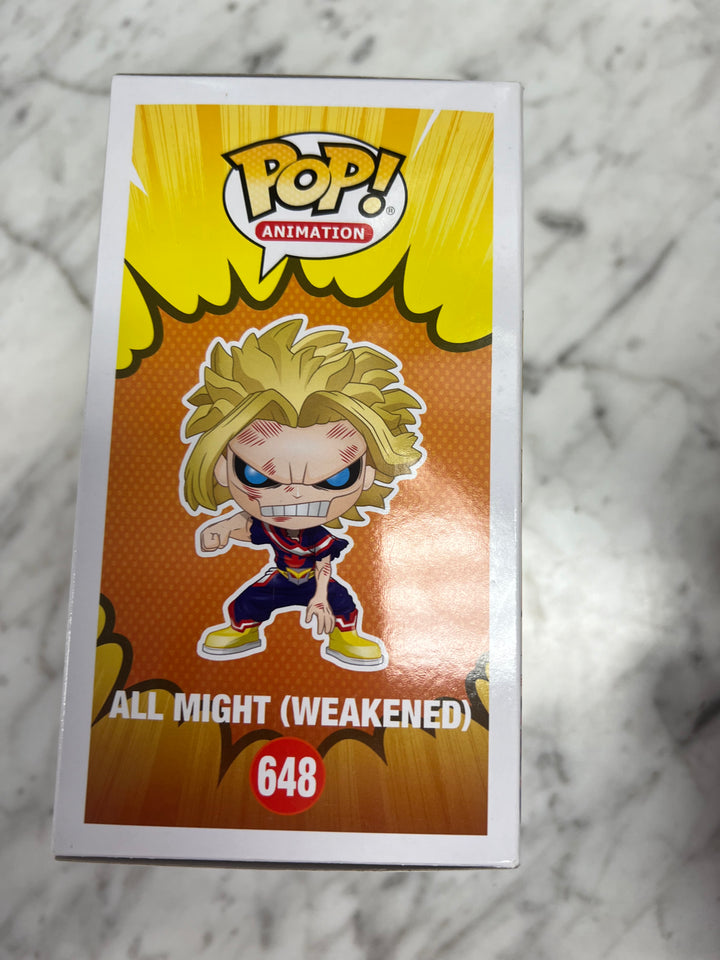 Funko Pop My Hero Academia All Might Weakened #648 Box Lunch Glow in the Dark  FP101424