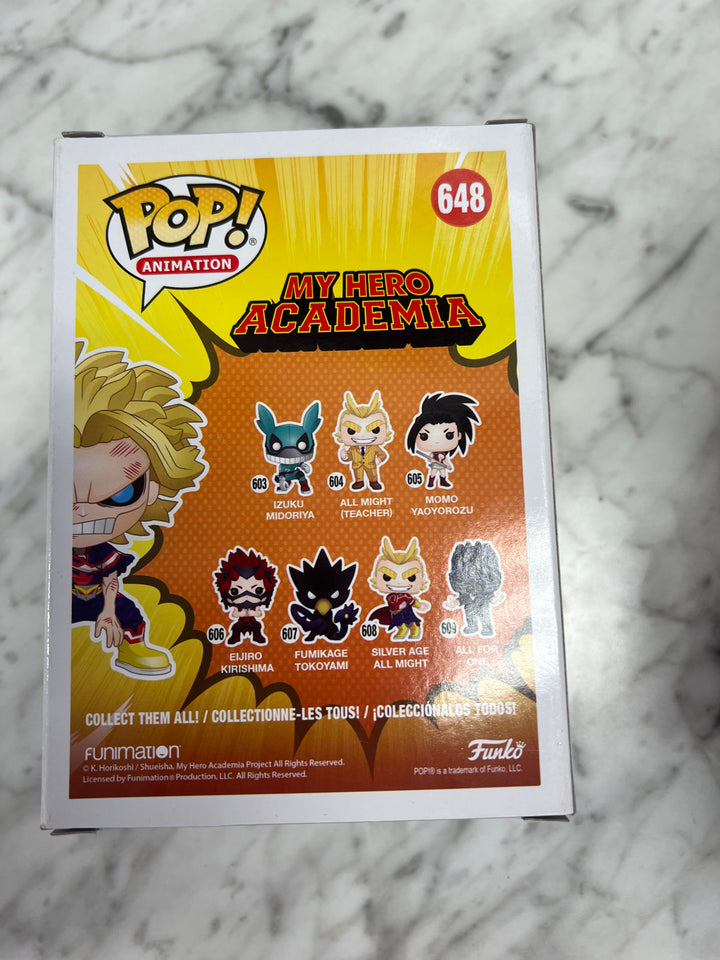 Funko Pop My Hero Academia All Might Weakened #648 Box Lunch Glow in the Dark  FP101424