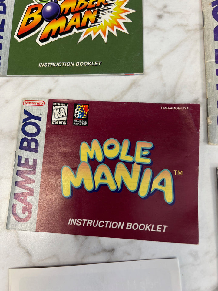 Mole Mania Game Boy manual only