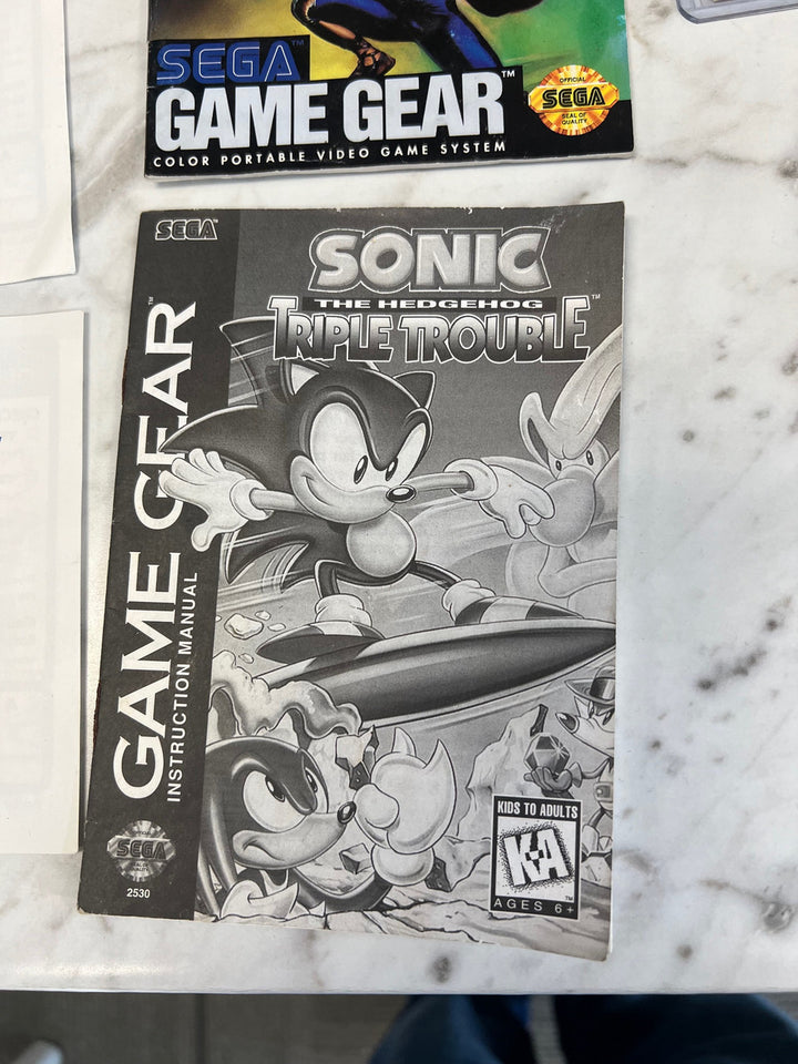 Sonic the Hedgehog Triple Trouble Sega Game Gear manual only