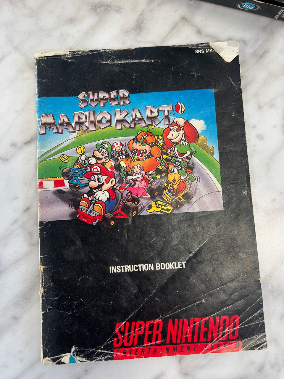 Super Mario Kart SNES Super Nintendo Manual only worn