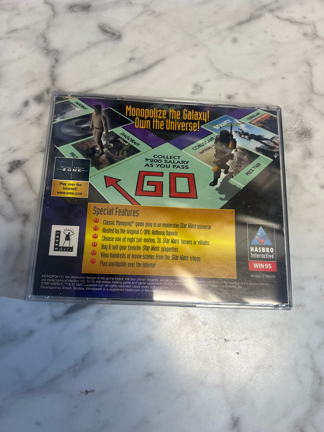 Monopoly Star Wars Hasbro Jewel Case  PC CD-ROM    PC8124