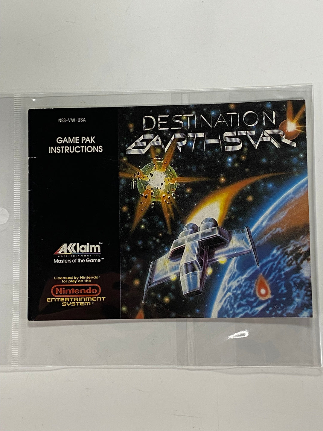 Destination Earthstar NES MANUAL ONLY NES-VW-USA MO92626