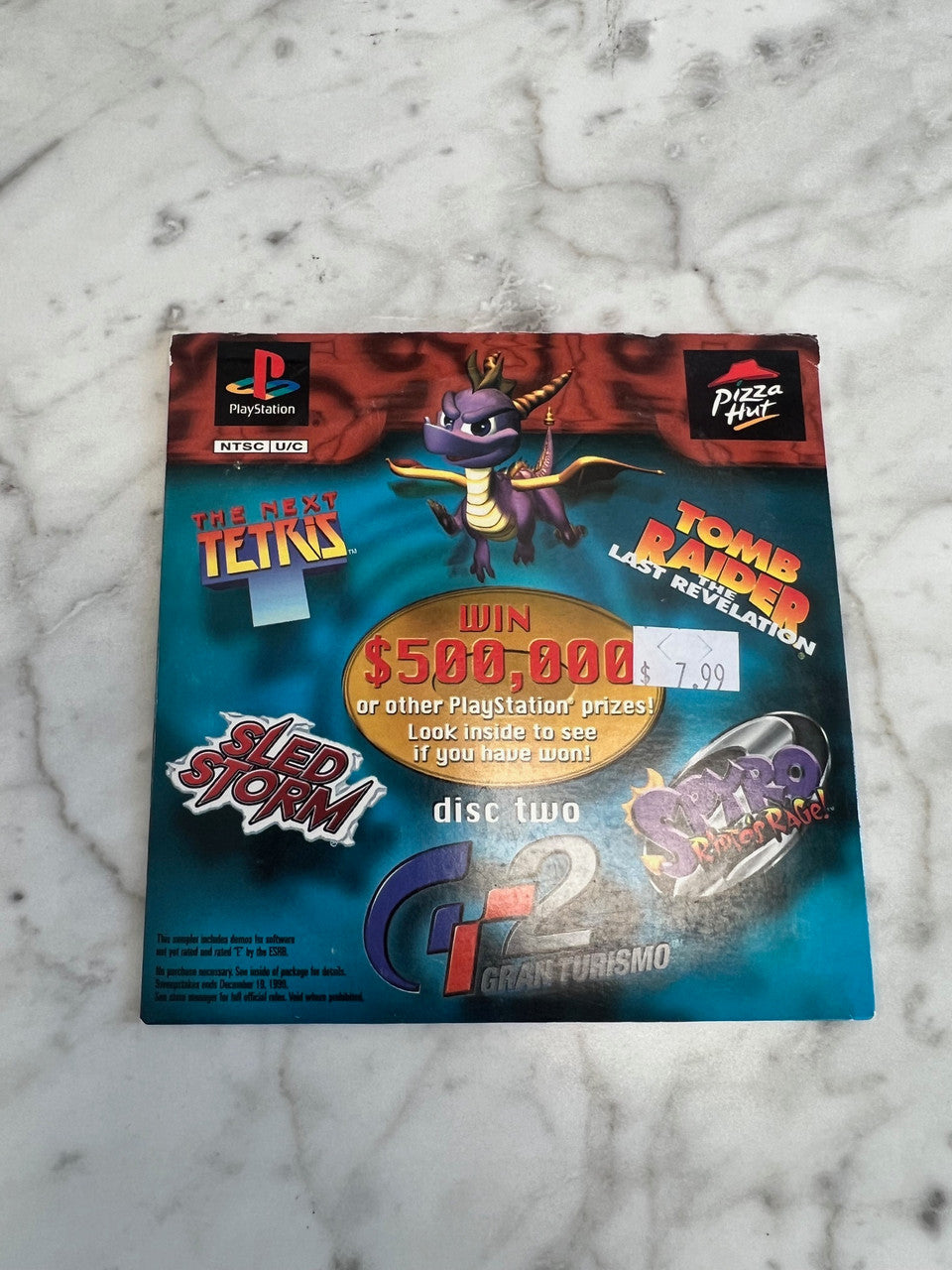 Sony Playstation 1 PS1 Pizza Hut Powered Demo Disc 2 Two 1999 Spyro Promo RARE