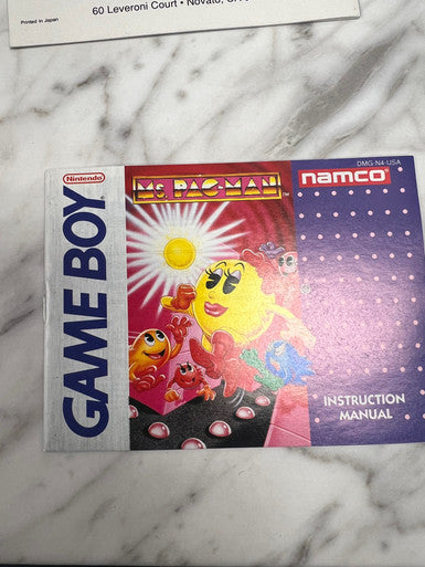 Ms Pac-man Game boy Manual Only