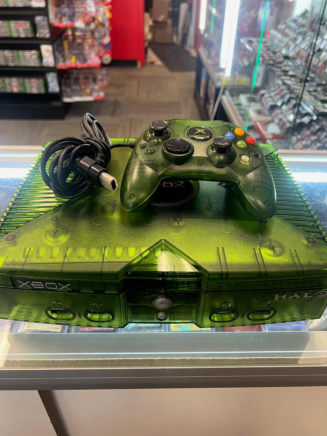 Original Xbox Halo Green Edition w/ matching controller - Fully Recapped CON8825