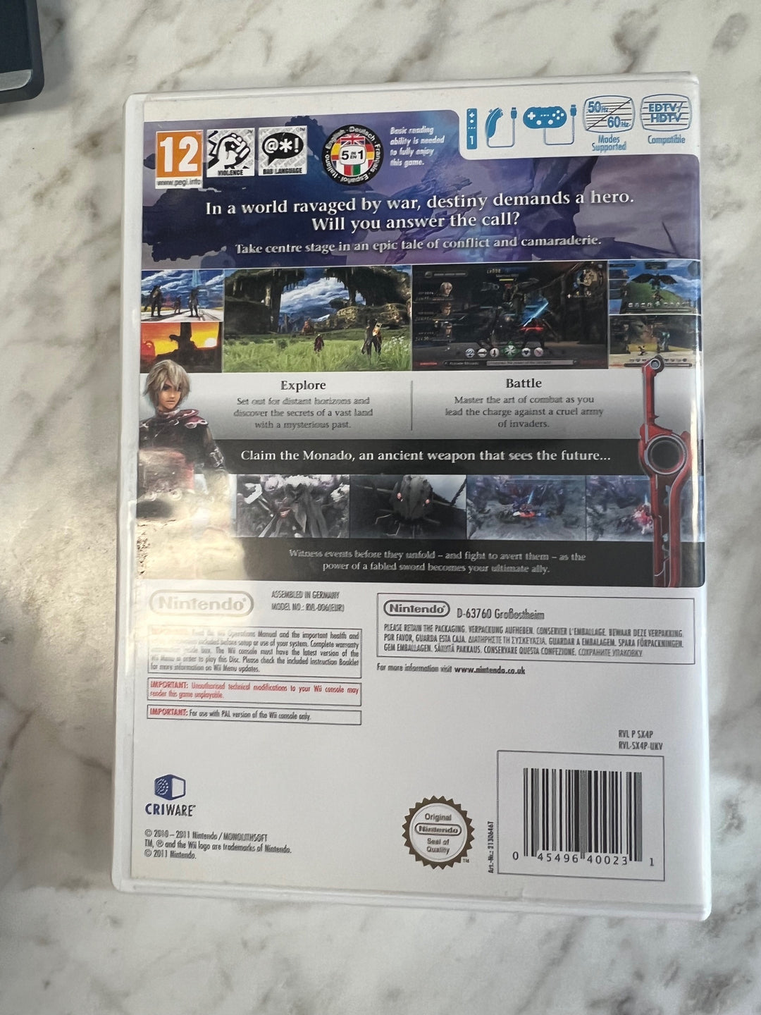 Xenoblade Chronicles for Nintendo Wii EUROPEAN PAL VERSION IMP2525