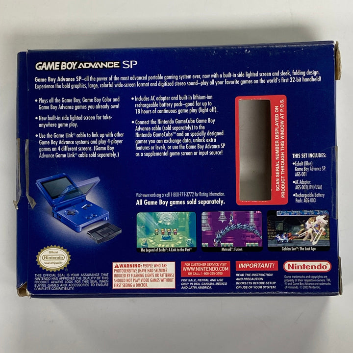 Gameboy Advance SP Cobalt *BOX ONLY* CO101526