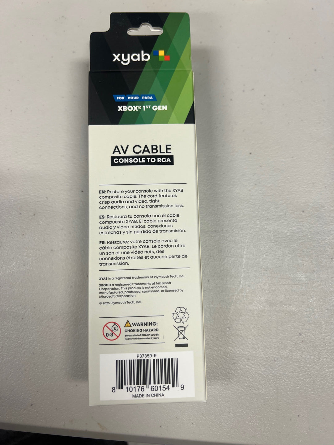 Original Microsoft Xbox AV Cable (Console to RCA) XYAB  NA81125