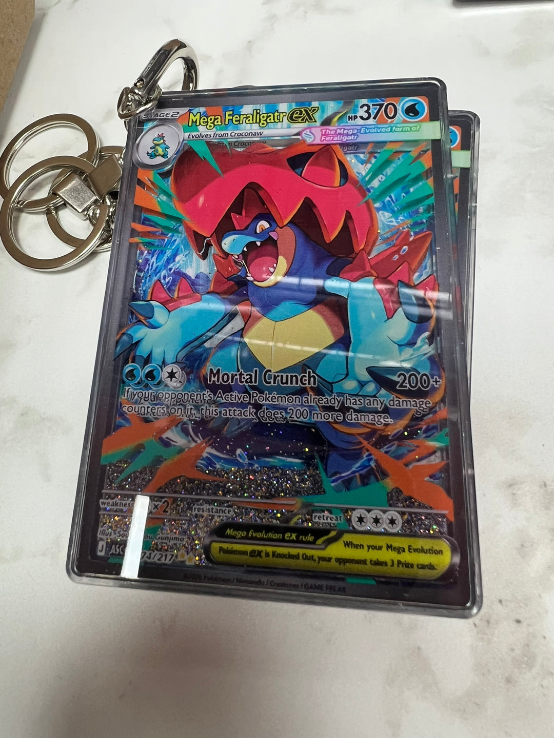 Glitter Filled Keychain (Pokemon Card Style) Mega Feraligatr ex 274/217 KCM102126