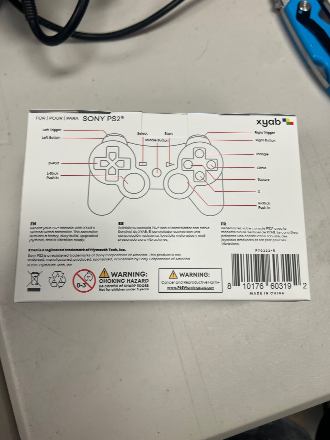 PS2 Playstation 2 Wired Controller 'Sentinel' XYAB  NA81125