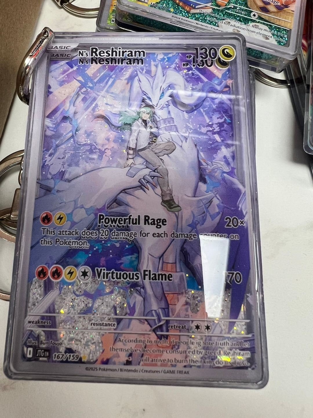 Glitter Filled Keychain (Pokemon Card Style) N's Reshiram 167/159   KCM102126