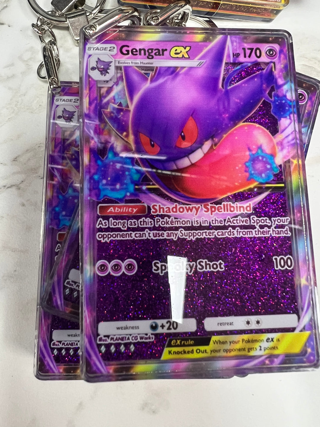 Glitter Filled Keychain (Pokemon Card Style) Gengar EX   KCM102126