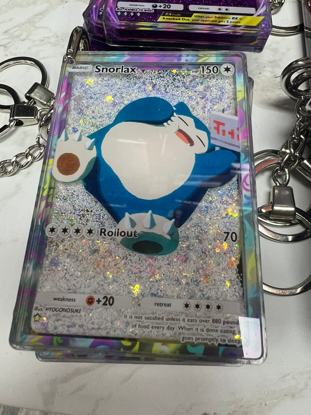 Glitter Filled Keychain (Pokemon Card Style) Snorlax Basic   KCM102126