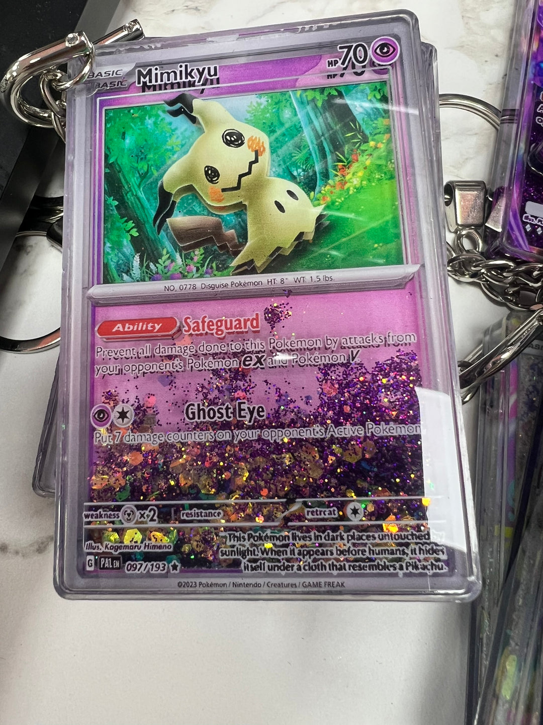 Glitter Filled Keychain (Pokemon Card Style) Mimikyu 097/193    KCM102126