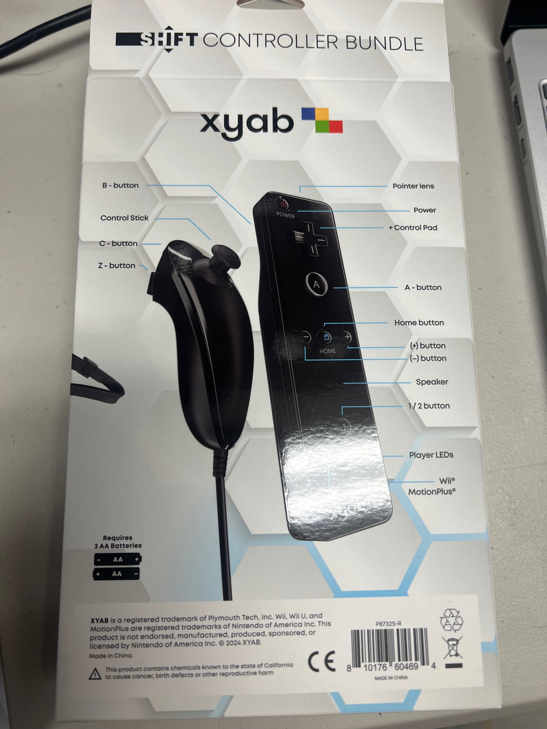 Wii Remote (Wiimote) & Nunchuk Shift Controller With Motion Plus Bundle XYAB  NA81125