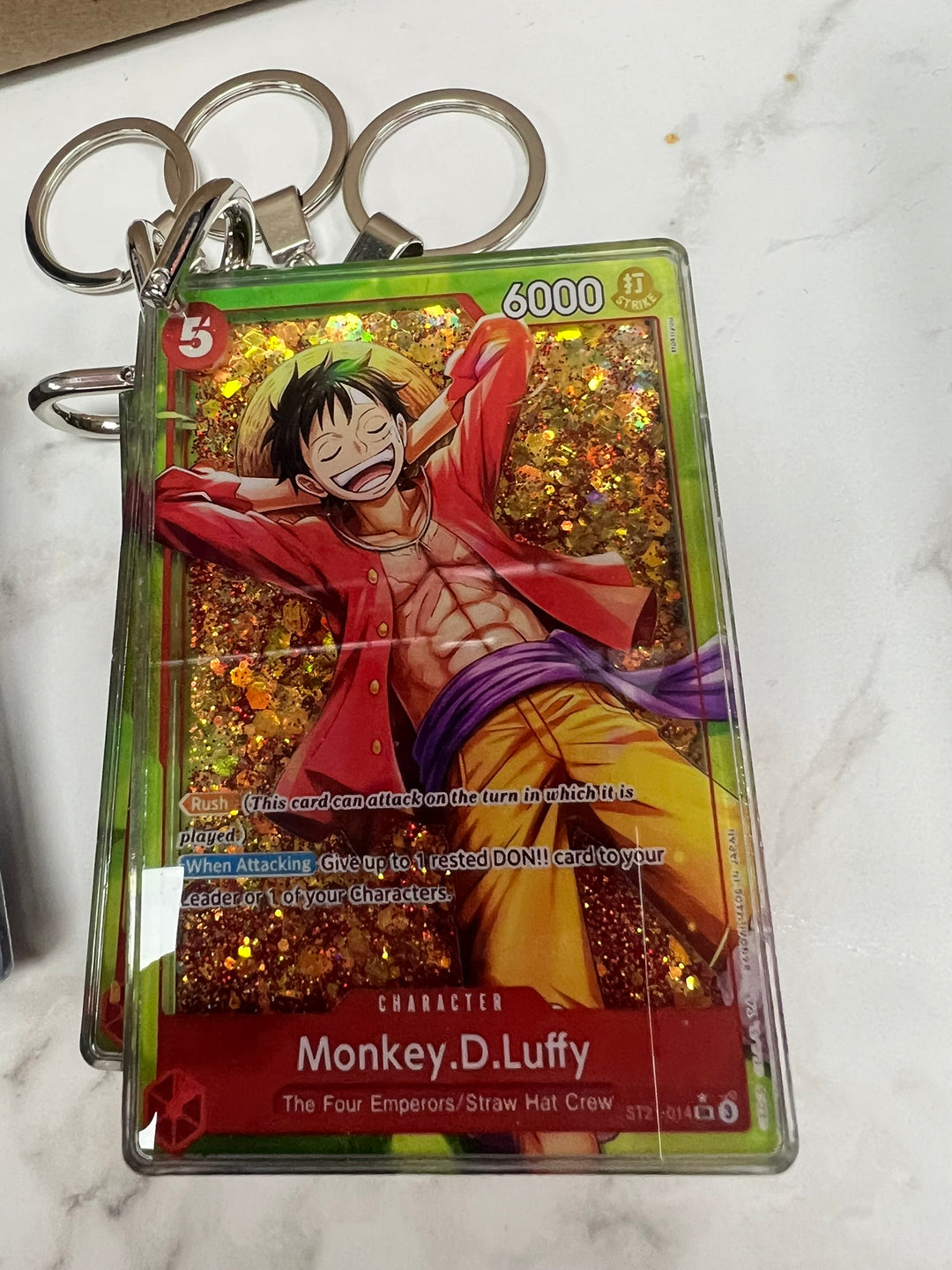 Glitter Filled Keychain (One Piece Card Style) Monkey D. Luffy ST21-014   KCM102126