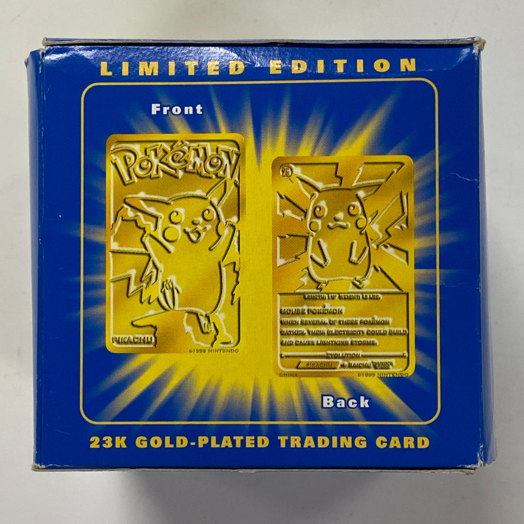 Pokemon Gold Plated Pikachu Trading Card 1999 Burger King UT101726