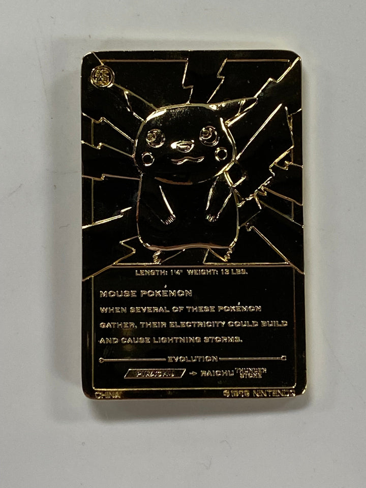 Pokemon Gold Plated Pikachu Trading Card 1999 Burger King UT101726