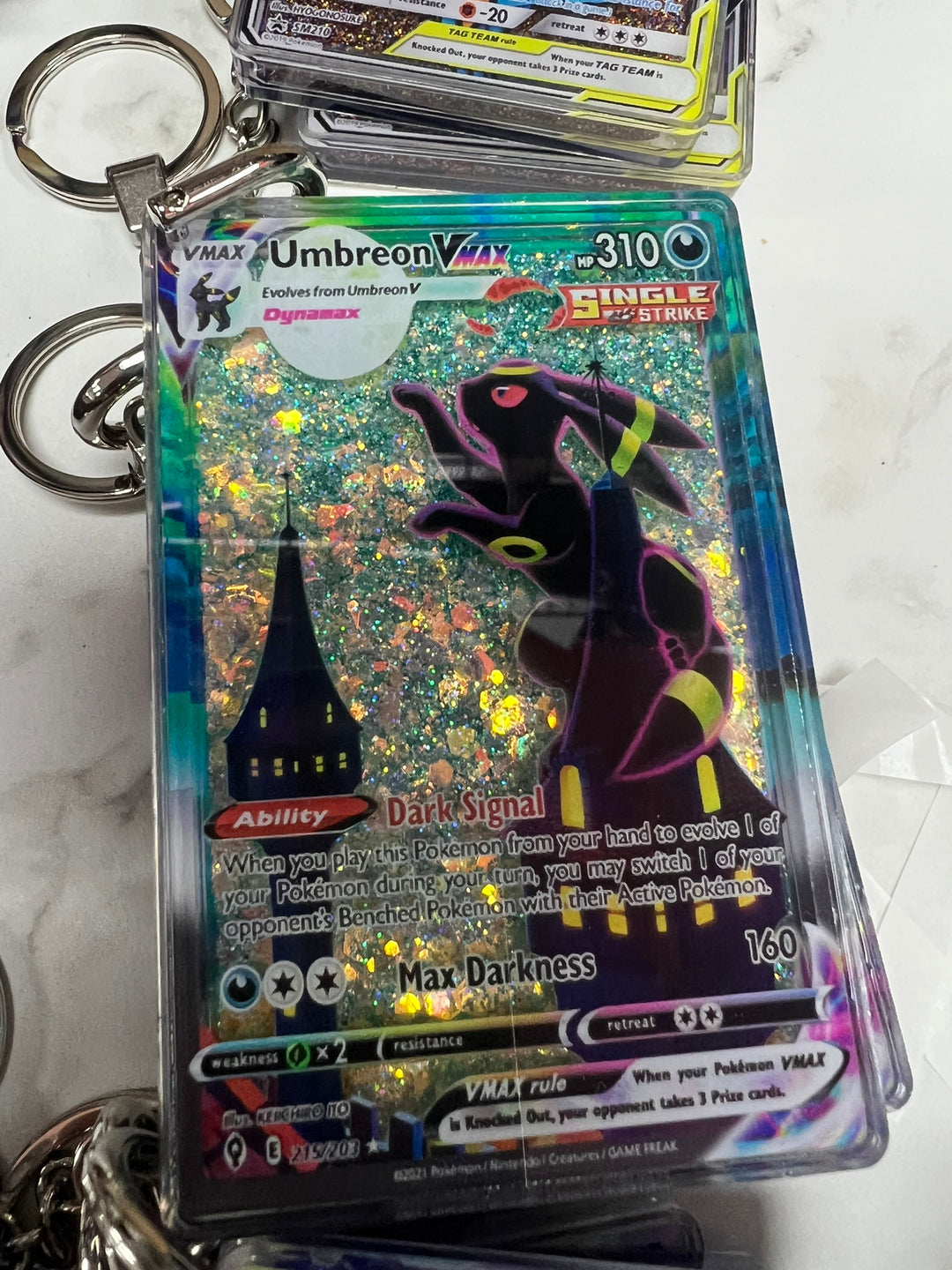 Glitter Filled Keychain (Pokemon Card Style) Umbreon VMax 215/203  KCM102126