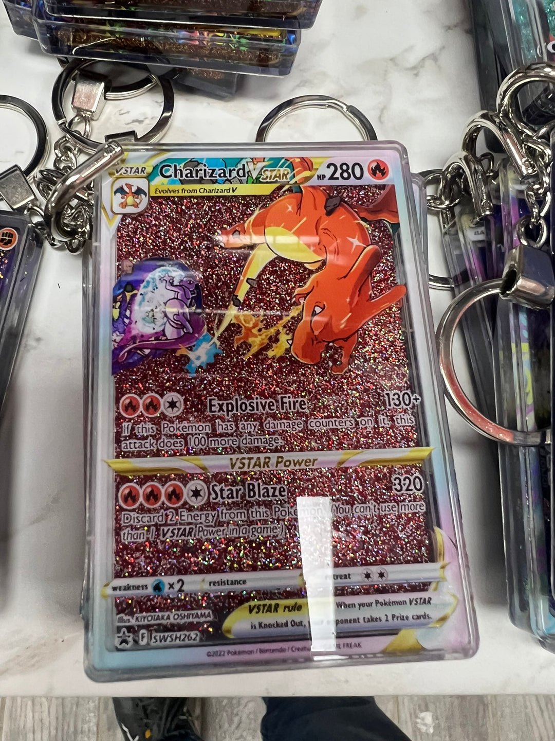 Glitter Filled Keychain (Pokemon Card Style) Charizard VStar SWSH262   KCM102126