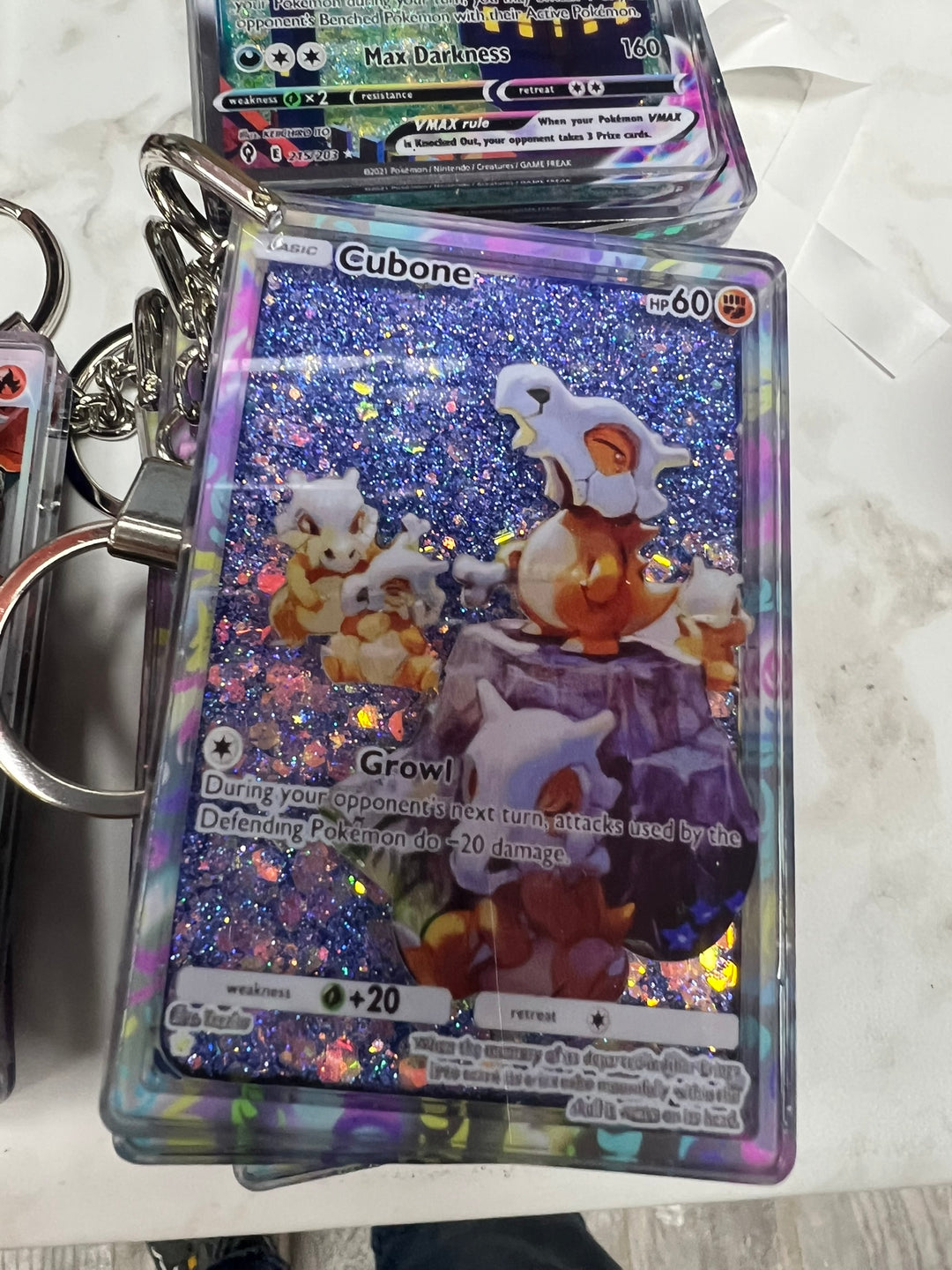 Glitter Filled Keychain (Pokemon Card Style) Cubone Basic  KCM102126